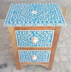 Table basse en bois sculpté à la main, design floral moderne, finition polie de haute qualité, salon, salle à manger, chambre à coucher - Product Image 1