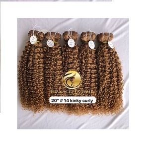 Qualité supérieure Vison cambodgien Temple indien Vierge 20 ''Couleur #14 Kinky Curly Colored Bundles Extension Fournisseur donneur unique - Product Image 1