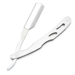 Navajas de Barbero de Acero Inoxidable con Mango Recubierto de Color Personalizado, Navajas de Afeitar de Una Sola Hoja para Barbería - Product Image 5