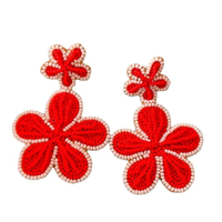 Luxury Handmade Beaded <strong>Embroidery</strong> Flower Earrings Fancy Trendy <strong>Top</strong> Beautiful Stylish Cute Latest New Design by glowin fashion