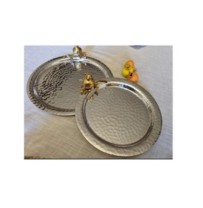 คุณภาพสูงสแตนเลสขนมหวานเสิร์ฟถาด Elegance Handmade ถาดโบราณตกแต่งบ้านอาหาร Server ถาด - Product Image 1
