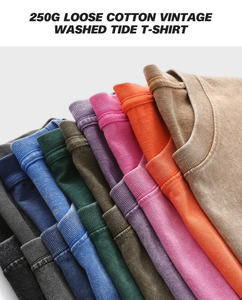 T-shirt en coton de qualité supérieure délavé à l'acide T-shirt surdimensionné rétro délavé minéral T-shirt vintage lourd et décontracté - Product Image 5