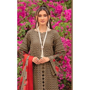 Trajes bordados con estampado de césped de algodón pesado de diseñador, Ropa Étnica de estilo indio paquistaní, nuevos diseños, mujeres islámicas de verano - Product Image 2