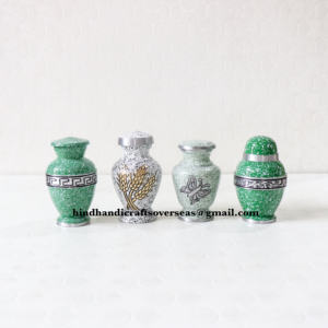 Factory Price <b>Small</b> Aluminum Green Token Cremation <b>Urn</b> <b>for</b> Home Decoration <b>for</b> <b>Human</b> <b>Ashes</b> or Baby's Remains from India - Product Image 5
