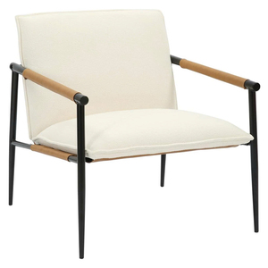 Fauteuil d'Appoint Moderne Boucle avec Cadre en Métal Crème & Noir pour le Salon - Product Image 6