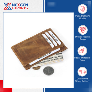 Proveedor de Renombre que Vende Tarjeteros de Cuero Genuino de Calidad Inigualable para Hombre, Precio Impresionante de Mercado, Origen India, Protección RFID para Tarjetas de Crédito - Product Image 6