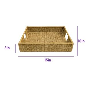 Plateau de service décoratif léger en fibre végétale classique de luxe pour mariage et Diwali - Product Image 3