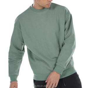 Wholesale Custom Design Men's Oversized Pullover Lined Eco-Friendly Sweatshirt Best Drop Shoulder Luxury <b>Neutral</b> 100% Cotton - Product Image 4