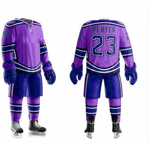 Cómodo uniforme para hombre, conjunto de hockey sobre hielo, tamaño personalizado, en stock, alta calidad, 100 por ciento poliéster, uniforme duradero para equipo de hockey sobre hielo - Product Image 4