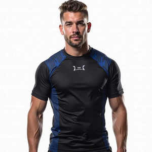 Équipement athlétique professionnel sublimé BJJ MMA respirant Rash Guard 100% Polyester 220g construit entraînement de gymnastique entraînement d'arts martiaux - Product Image 2