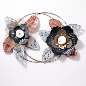 Nouvelle conception Art fer métal décoration projet décoration de la maison tenture murale fleur décoration de la maison à la main colorée - Product Image 1