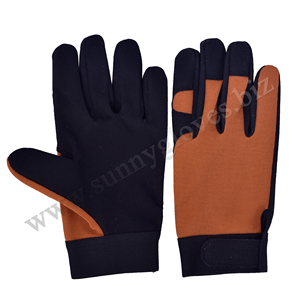 Vente en gros de gants de mécanicien en cuir synthétique, paume en caoutchouc, étiquette, gants de soudage - Product Image 1
