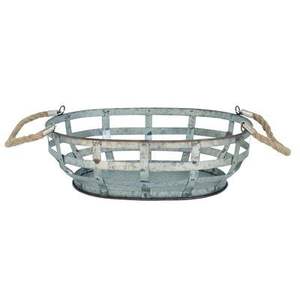 Cuenco decorativo para servir frutas de metal galvanizado para centro de mesa de granja de cocina rústica con diseño duradero y duradero - Product Image 6
