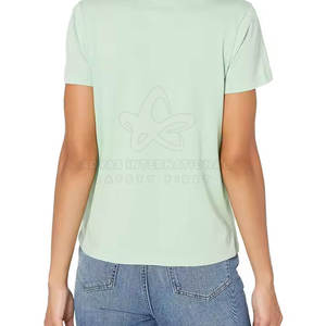 Camisetas Lisas de Color Sólido para Mujer, Camisetas de Algodón para Mujer, Camisetas Holgadas de Talla Grande para Mujer, Ropa de Calle Transpirable, Camisetas de Talla Grande para Mujer - Product Image 3