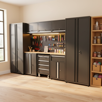 Système de rangement pour atelier industriel 3300 mm en acier SPCC avec armoire à outils, panneau perforé et tiroirs verrouillables OEM