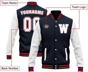 Chaqueta universitaria personalizada Premium con nombre y número, bordado y sublimación para ropa de equipo - Product Image 2
