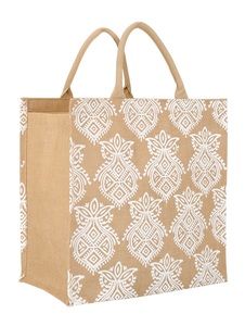 Bolsa de compras de lona de yute 100% resistente y ecológica, bolsa de regalo de yute de alta calidad con estampado personalizado, productos textiles y de cuero - Product Image 5