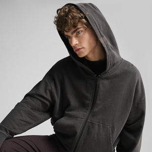 Sudaderas con cremallera superventas para adultos Color negro Manga completa Cálido Invierno Ropa de calle Sudaderas con capucha con diseño y tamaño personalizados - Product Image 5