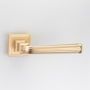 Manija <span class=keywords><strong>de</strong></span> <span class=keywords><strong>Puerta</strong></span> Art Deco con Diseño Escalonado y Roseta Cuadrada <span class=keywords><strong>de</strong></span> Aleación <span class=keywords><strong>de</strong></span> Zinc, Herraje Interior para Dormitorio, Baño, Oficina, Hotel y Hogar - Product Image 1