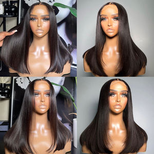 Perruques Bob Courtes à Prix Abordable, Lace Front/Closure, Lisses <span class=keywords><strong>Coupe</strong></span> Carrée, 100% <span class=keywords><strong>Cheveux</strong></span> Humains Double Drawn - Product Image 2