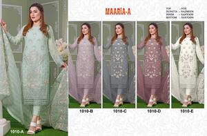 Salwar Kameez-Bordado de zorros pesados, proveedor y distribuidor Dupatta indio, Georgette, novedad - Product Image 2