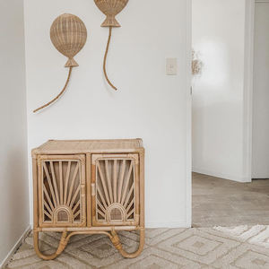 Garde-robe en bois de rotin naturel pour enfants Garde-robe d'armoire faite à la main la plus vendue pour le stockage de vêtements d'enfants - Product Image 5