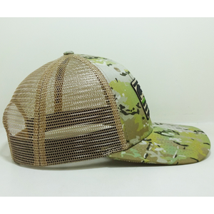 Chapeaux de camionneur camouflage imprimés bandes intérieures légèrement incurvées bord pêche unisexe Vietnam OEM 6 panneaux en caoutchouc/silicone logo patchs - Product Image 5