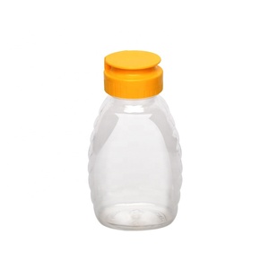 Clear Empty Plastic Honey Containers Honey Dispenser Squeeze Bottle with Leak Proof Flip-Top Caps
