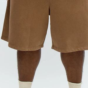 Pantalones Cortos Elásticos para Hombre de Algodón/Poliéster con Bolsillo Lateral y Cordón Ajustable, Acabado Lavado, Ajuste Relajado y Cómodo - Product Image 4