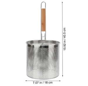 Passoire en acier inoxydable avec poignée ergonomique écologique, prise confortable, base robuste, égouttage facile pour la restauration et l'usage domestique - Product Image 4