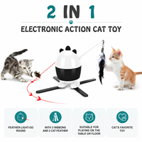 Jouet électronique pour chat 2 en 1, laser, plume, robot interactif, jouet pour chaton, rechargeable par USB, 360° °   Vente en gros OEM