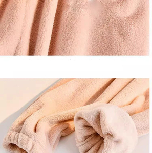 Otoño Invierno Unisex conjuntos de pijama de franela estilo clásico 100% poliéster grueso suave cómodo suelto cálido sólido alto polar - Product Image 6