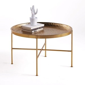 Mid Century Modern Gold 4-Legged <b>Folding</b> <b>Table</b> Stand Handmade <b>Round</b> Plate Top Rod Brass Finish Home Hotel Decor Coffee <b>Tables</b> - Product Image 2