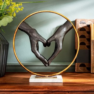 Elegante corazón redondo en mano, escultura de mesa decorativa para el hogar, oficina, boda, evento, fiesta, regalo, acento de exhibición - Product Image 1