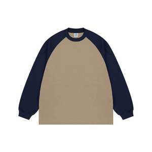 T-shirt épais 100% coton pour hommes personnalisé 265G Raglan à manches longues Streetwear Maillot respirant Fabrication OEM pour votre - Product Image 1