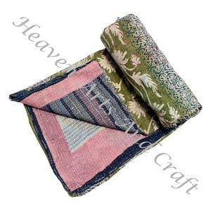 Kantha <b>Quilt</b> Gudari Kantha <b>Quilt</b> Gudari Hot Selling Wholesale Gold Supplier GD2136 <b>Handmade</b> Kantha <b>Quilt</b> Cotton Printed Indian - Product Image 5