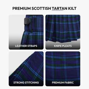 Kilt pour homme 2026, motif tartan écossais, sangles en cuir réglables, laine 13 oz, vêtements pour homme des Highlands - Product Image 3