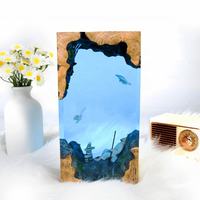 Lampe LED en résine faite à la main en forme de fleur, veilleuse, design de statue de plongée, cadeau pour la fête des mères, inspiré de la résine sous-marine, lampe de table LED