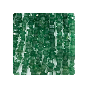 Cuentas de pepitas facetadas de cuarzo fresa verde Premium de 8 pulgadas 12-15 MM aprox. 12-15mm aprox. Fabricación de joyas, precio de fábrica - Product Image 3