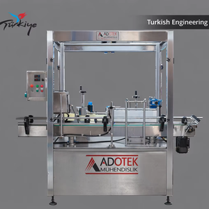 Línea de Máquinas Embotelladoras y Etiquetadoras Automáticas ADOTEK para la Industria de Cerveza y Bebidas, Ingeniería Turca, PLC, Pantalla Táctil, SS304/SS316 - Product Image 1