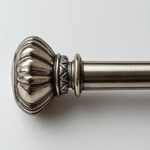 Modern Crown <b>Single</b> <b>Curtain</b> Pole Crafted Artistic Detailing Durable Aluminum Construction Providing Decorative Elegance Reliable - Product Image 2