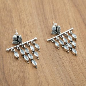 Pendientes de Plata de Ley 925 con circonita natural y piedras preciosas CZ, joyería hecha a mano, Material dorado, regalo perfecto para ella - Product Image 3
