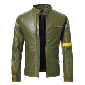 Chaquetas de Cuero Personalizadas al por Mayor, Cuello Alto, Cierre Frontal, Diseño 2024, Chaqueta de Cuero para Hombre, OEM ODM - Product Image 1