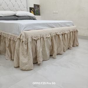 Handmade 100% Linen <b>Bed</b> <b>Skirt</b> Valance Ruffle Dust Ruffle Drop Linen <b>Skirt</b> for <b>Beds</b> Linen Bedskirt - Product Image 1