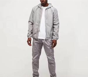 Men's Reflective Grey Windbreaker Suit Street Style Activewear Set <b>Waterproof</b> Custom <b>Tracksuit</b> Stylish Mens <b>Tracksuit</b> 2025 - Product Image 6