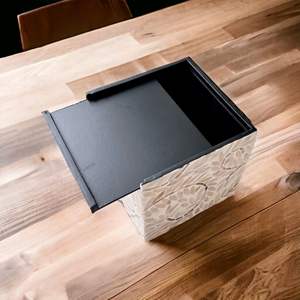 Porte-boîte à mouchoirs en tissu incrusté d'os de luxe fait à la main vente en gros de l'Inde pour la décoration de table - Product Image 3