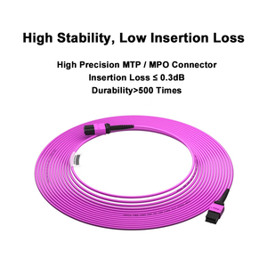Sistema de Cableado de 40G 100G 400G de Alta Velocidad MTP MPO OM4 OM5, Cable Troncal QSFP28 para Implementación de Redes, Tipo B UPC de 12F/24F, 5M 10M 15M - Product Image 3