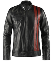Service OEM en gros – Nouvelle veste en cuir de moto pour homme en peau de mouton véritable, imperméable, couleur unie, avec fermeture éclair, pour l'hiver