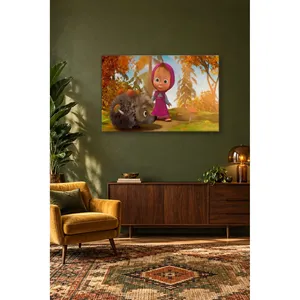 Fida Masha et l'écureuil dans la forêt d'automne, impression sur toile - Product Image 5