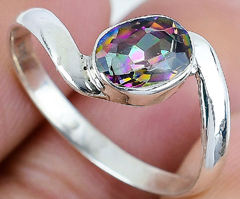 Bague en argent sterling 925 avec topaze mystique naturelle |   Bague artisanale en pierres précieuses mystiques colorées pour femmes |   Bijoux en gros - Product Image 4